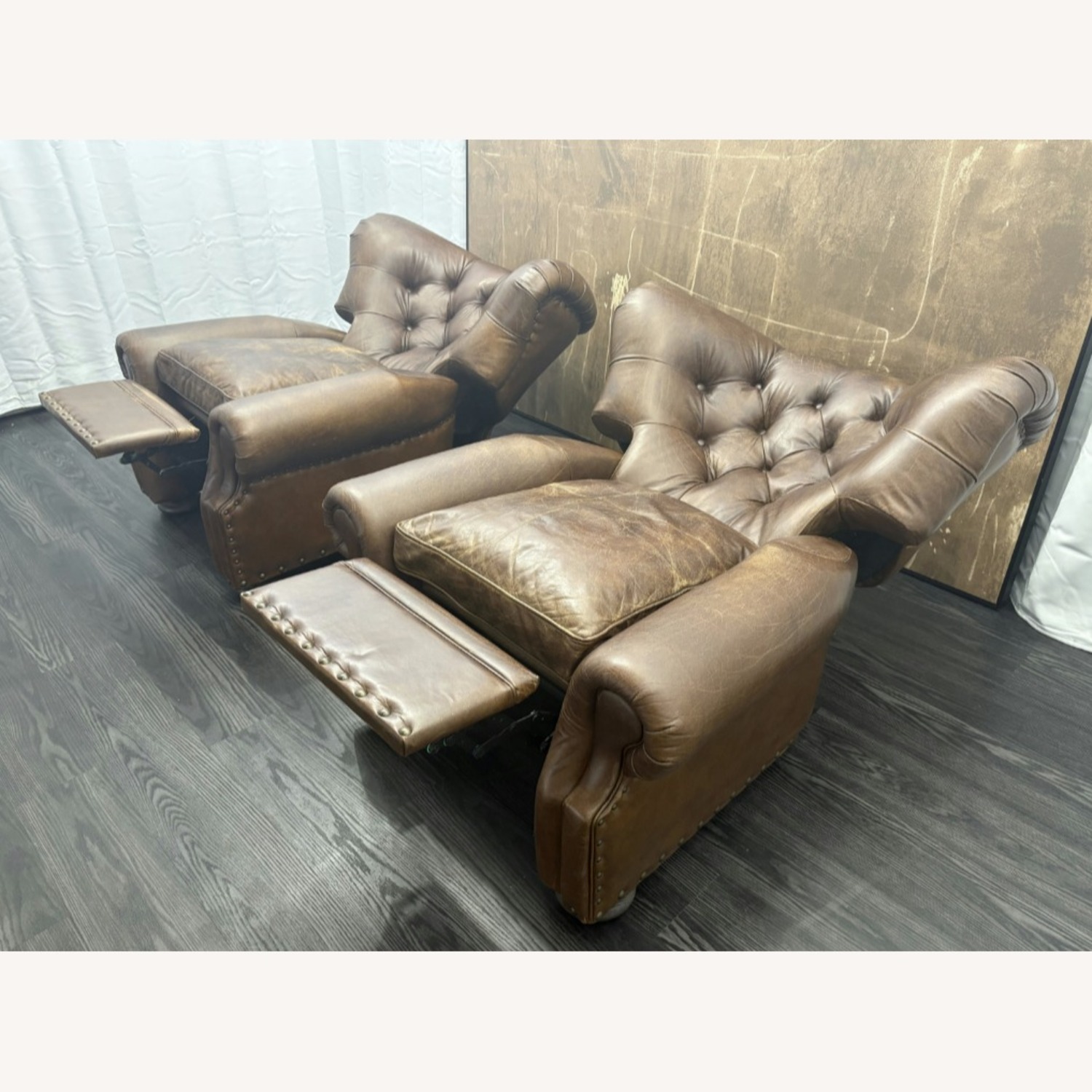 Restoration Hardware Churchill Leather Recliner – Set of 2 - image-3