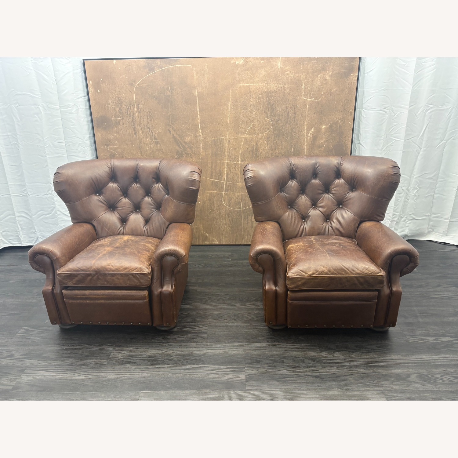 Restoration Hardware Churchill Leather Recliner – Set of 2 - image-34