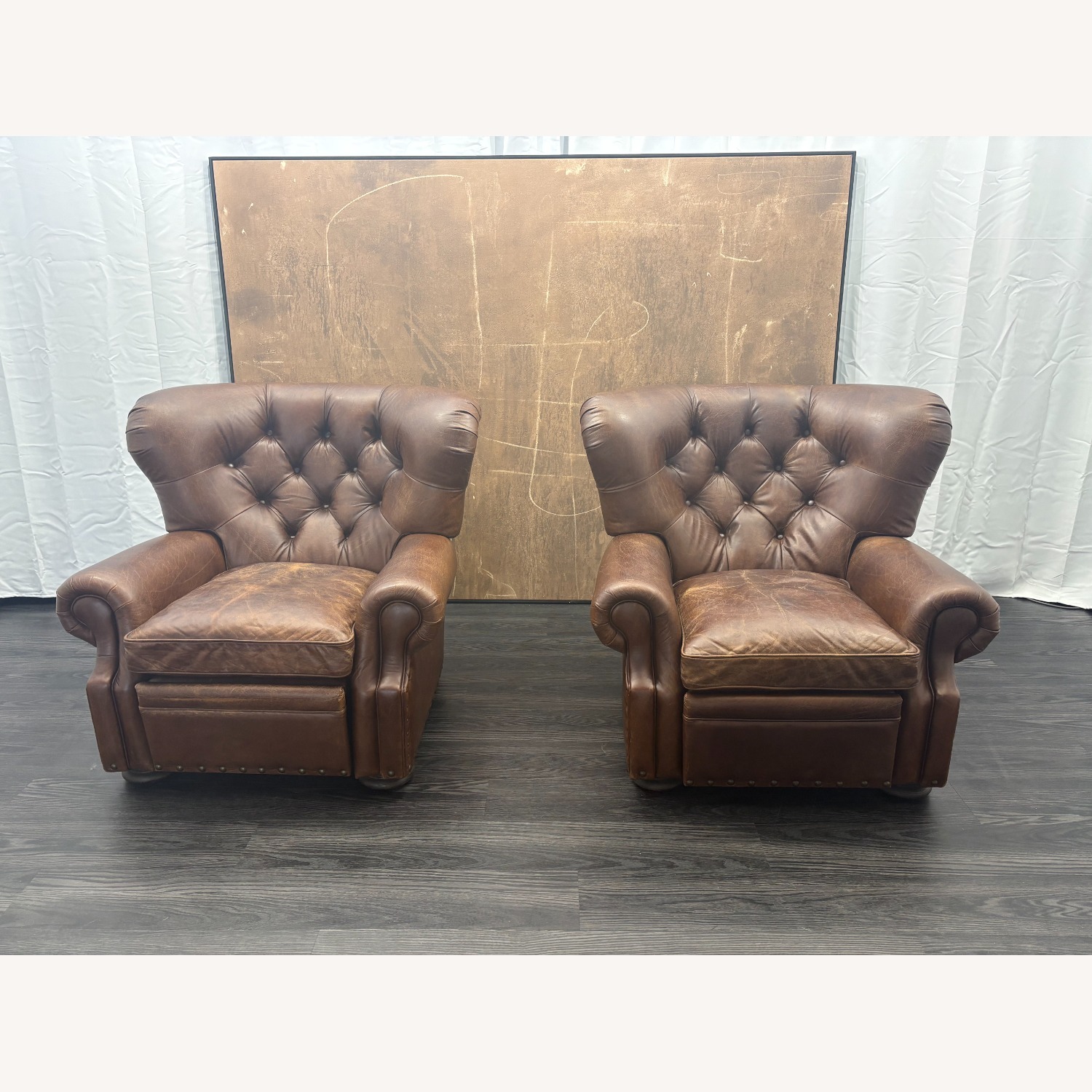 Restoration Hardware Churchill Leather Recliner – Set of 2 - image-26