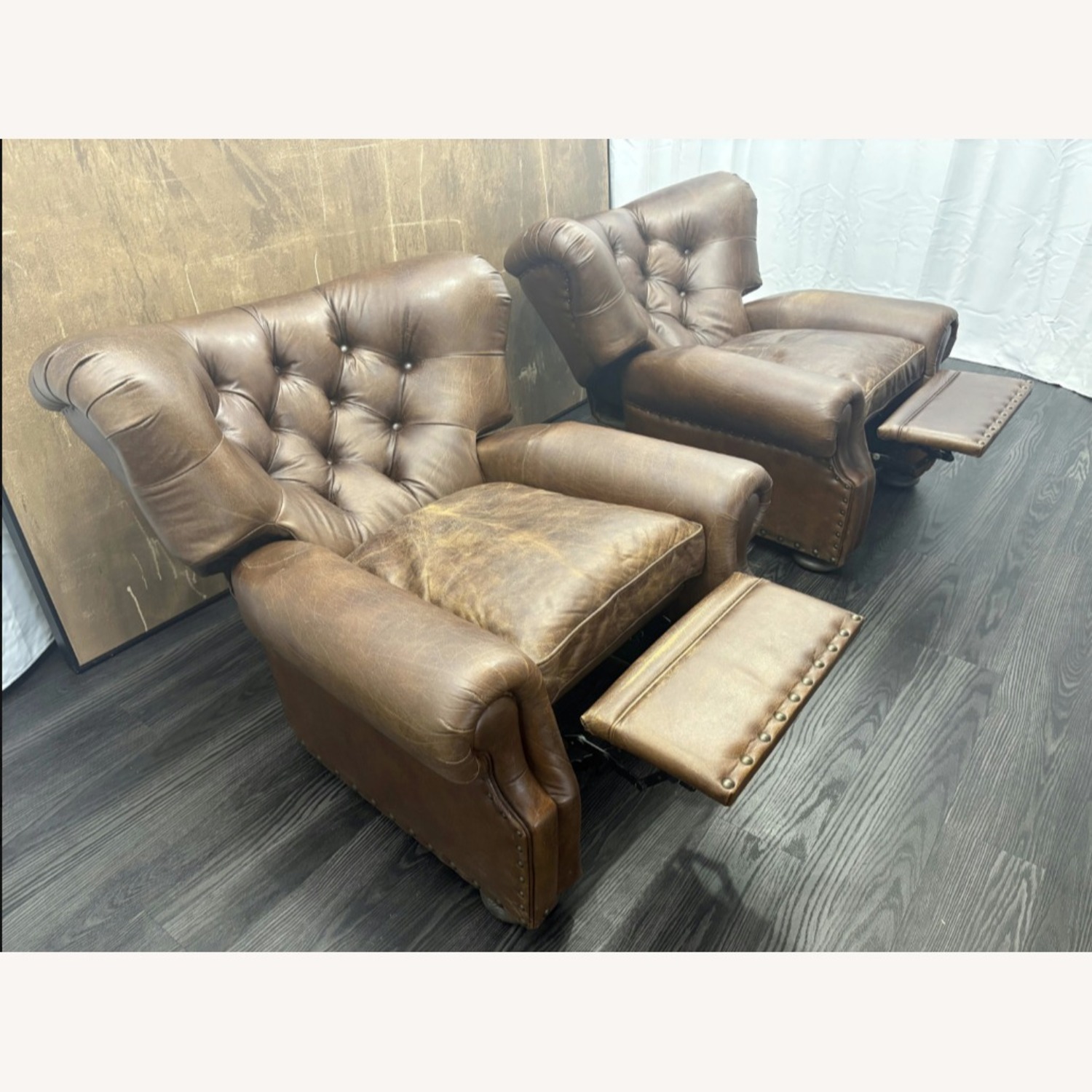 Restoration Hardware Churchill Leather Recliner – Set of 2 - image-4