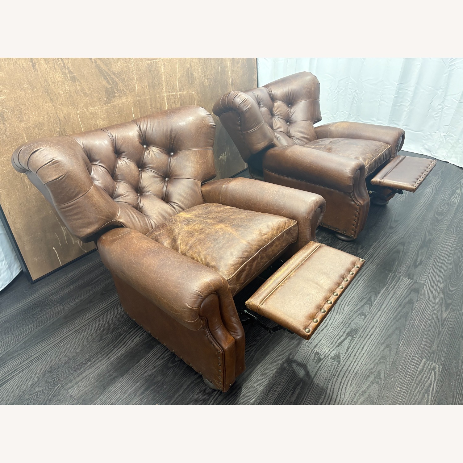 Restoration Hardware Churchill Leather Recliner – Set of 2 - image-11