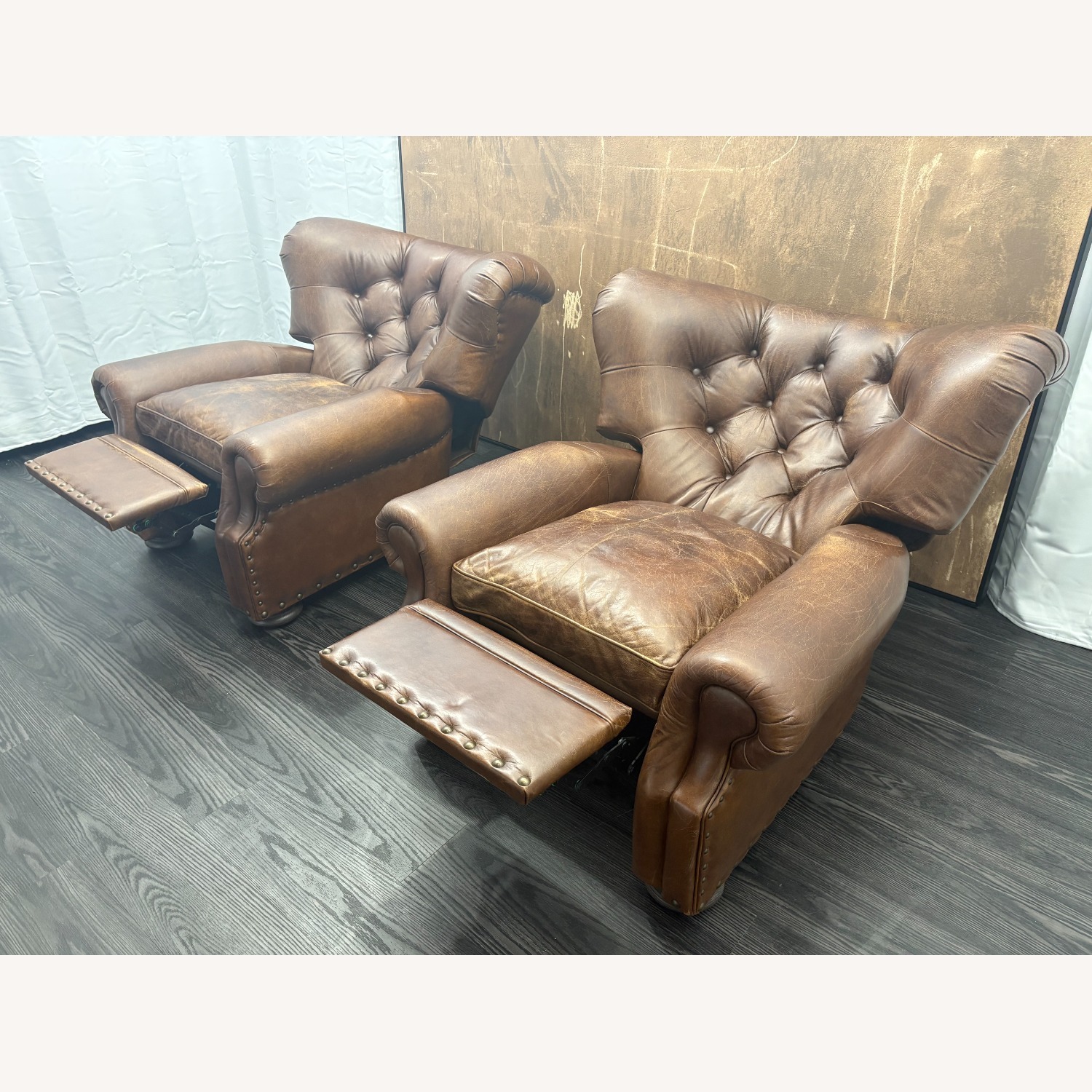 Restoration Hardware Churchill Leather Recliner – Set of 2 - image-30