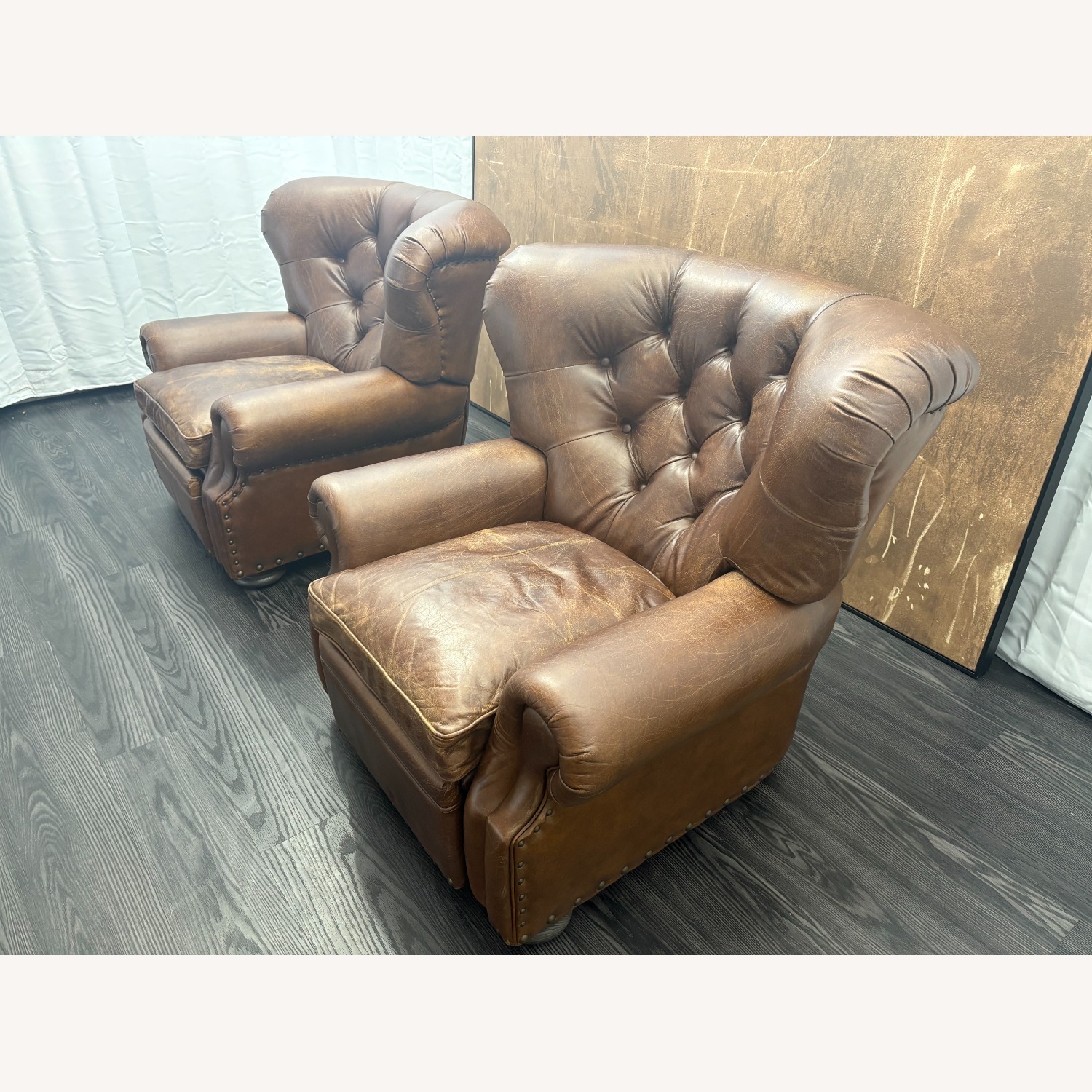 Restoration Hardware Churchill Leather Recliner – Set of 2 - image-33