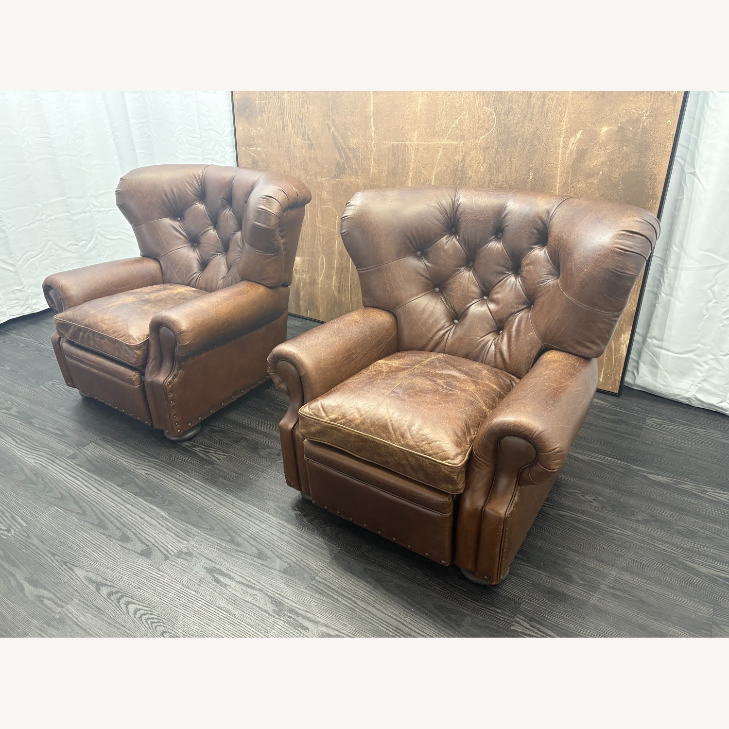 Restoration Hardware Churchill Leather Recliner – Set of 2 - image-27