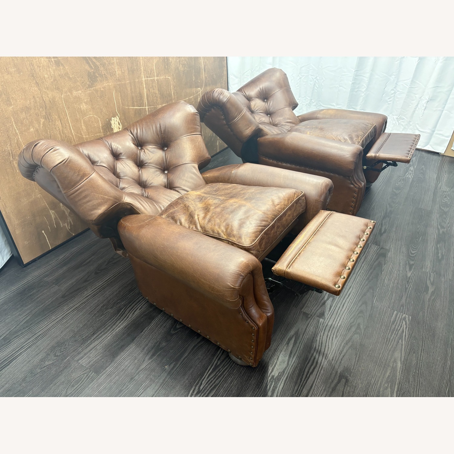 Restoration Hardware Churchill Leather Recliner – Set of 2 - image-29