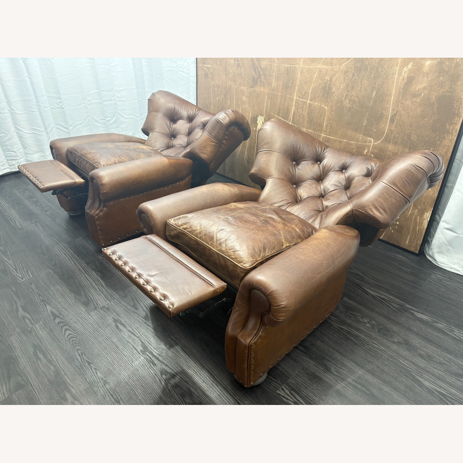 Restoration Hardware Churchill Leather Recliner – Set of 2 - image-8