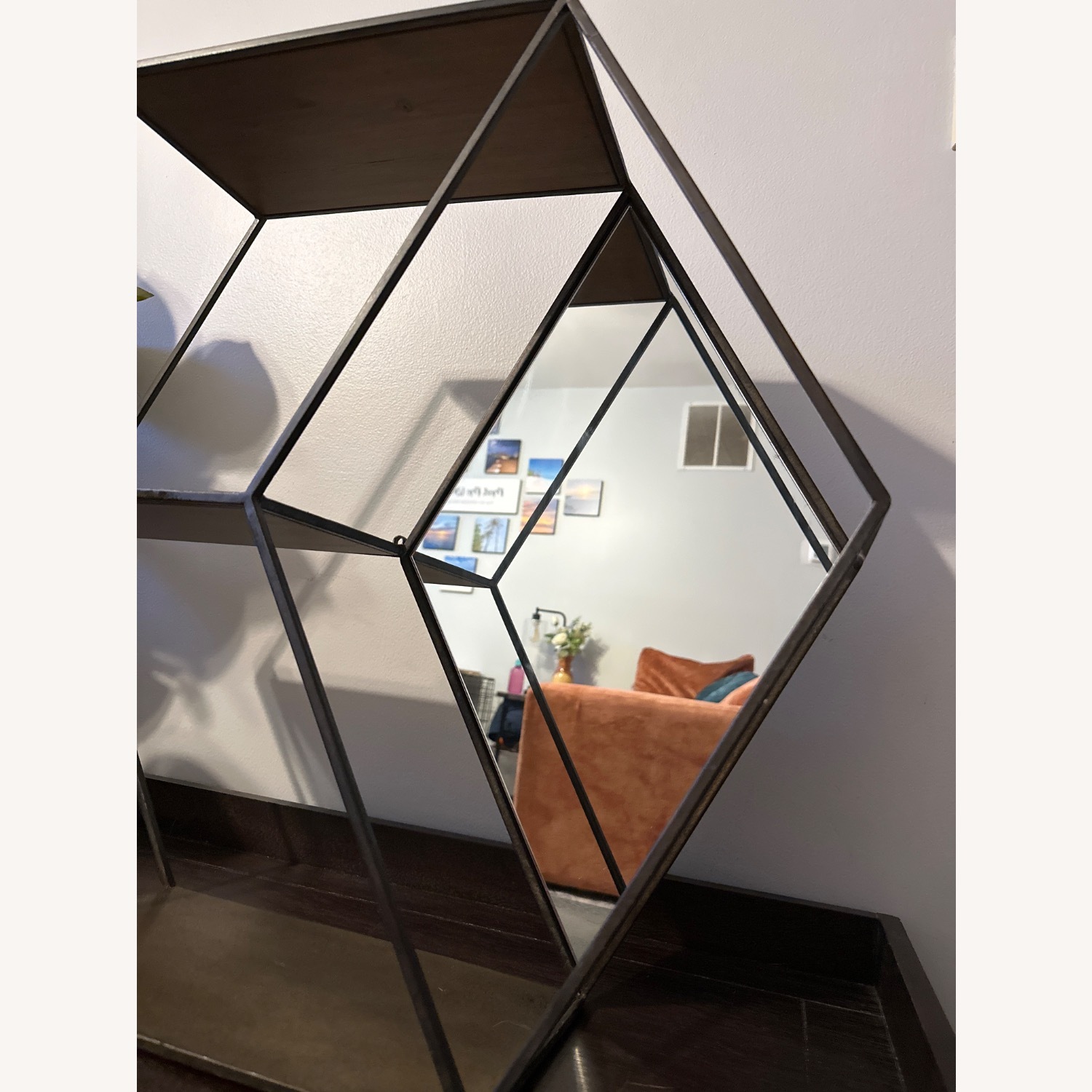 Metal Accent Shelf W Mirror - image-3