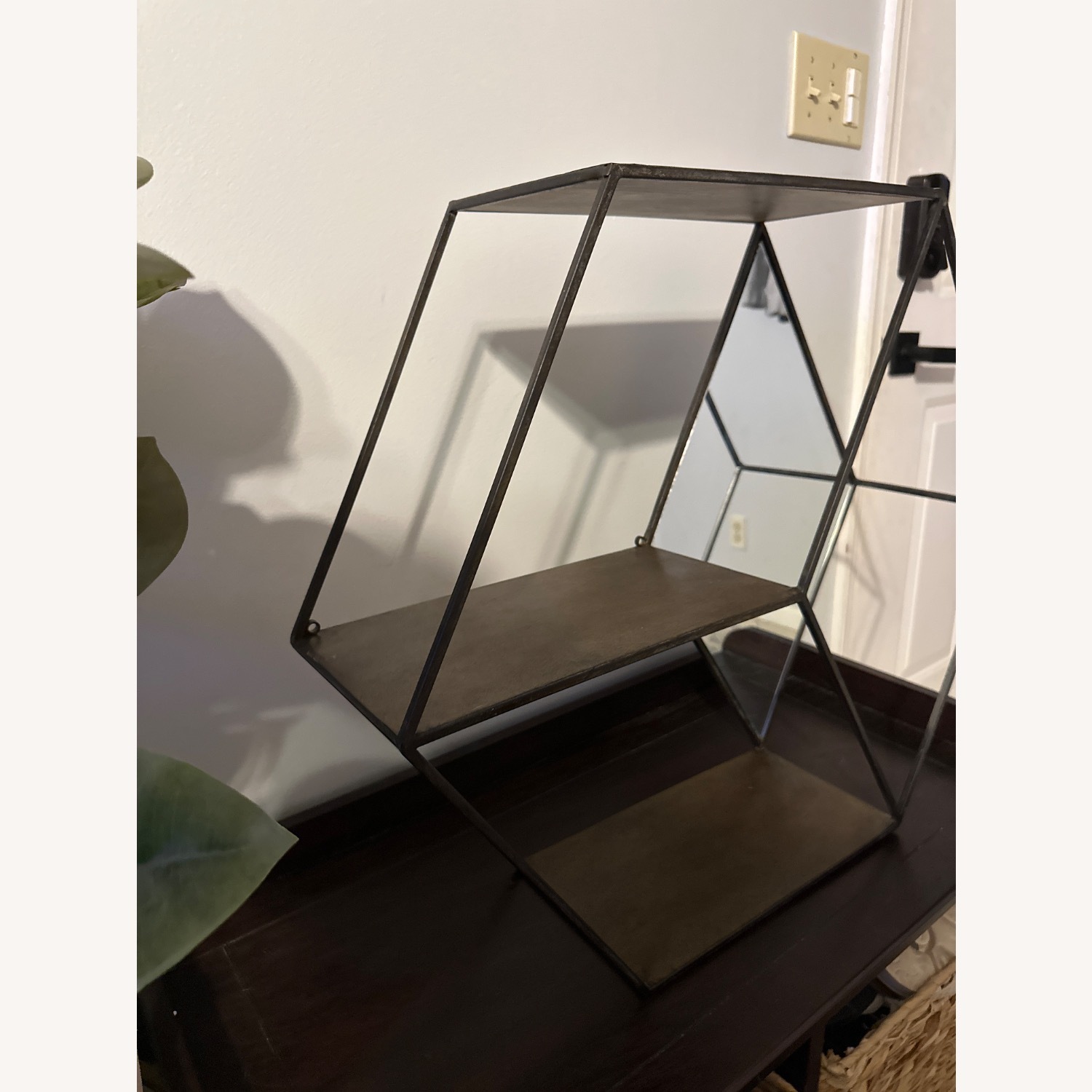 Metal Accent Shelf W Mirror - image-2