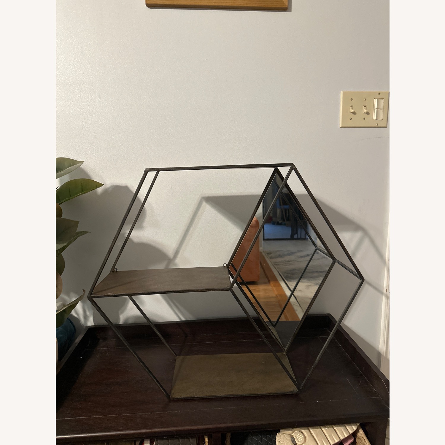 Metal Accent Shelf W Mirror - image-1