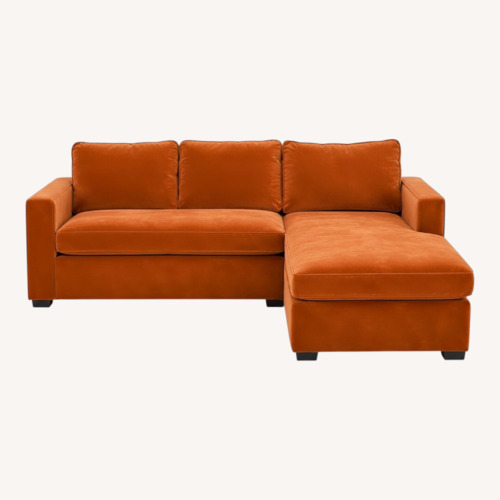 Used Apt2b Catalina Orange Velvet Sleeper Sofa for sale on AptDeco