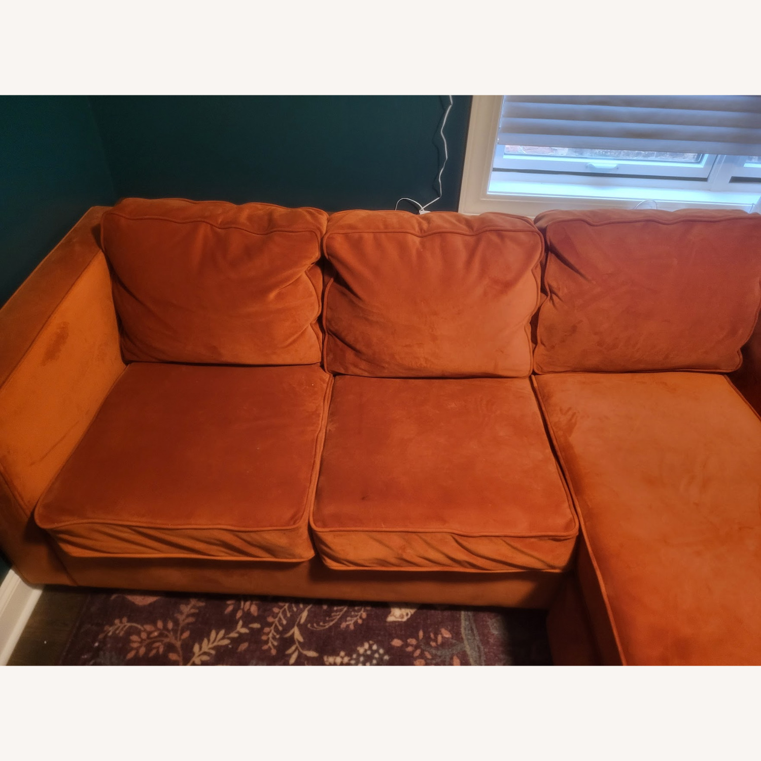 Apt2b Catalina Orange Velvet Sleeper Sofa - image-3