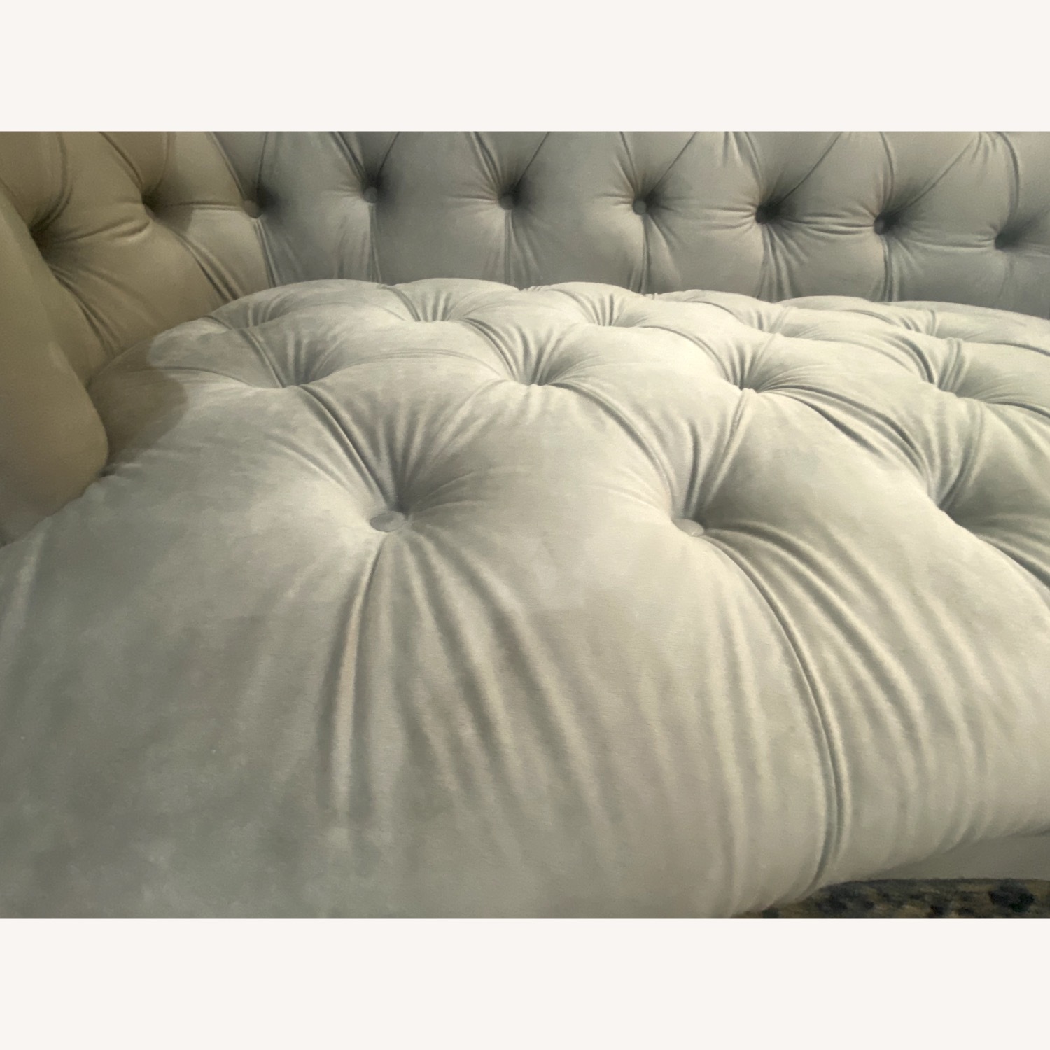 Light Gray Velvet 2 Seater Sofa - image-6