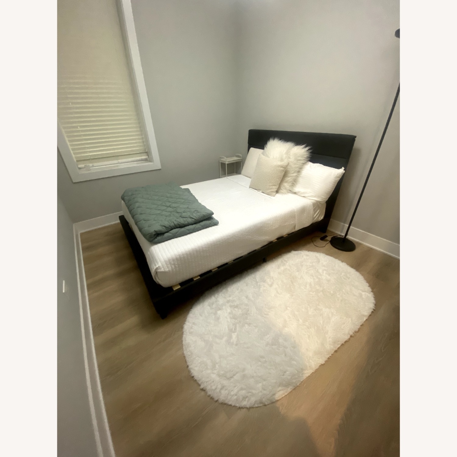 WEEWAY Dark Gray Wood Full Bed - image-1