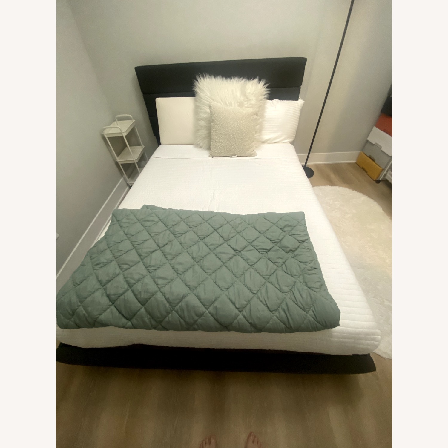 WEEWAY Dark Gray Wood Full Bed - image-2