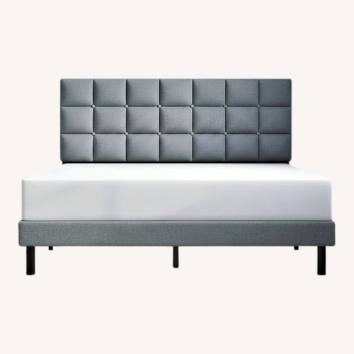 Used Molblly Light Gray Wood Full Bed for sale on AptDeco