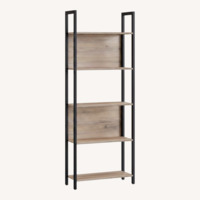 VASAGLE Light Gray Wood Bookcase