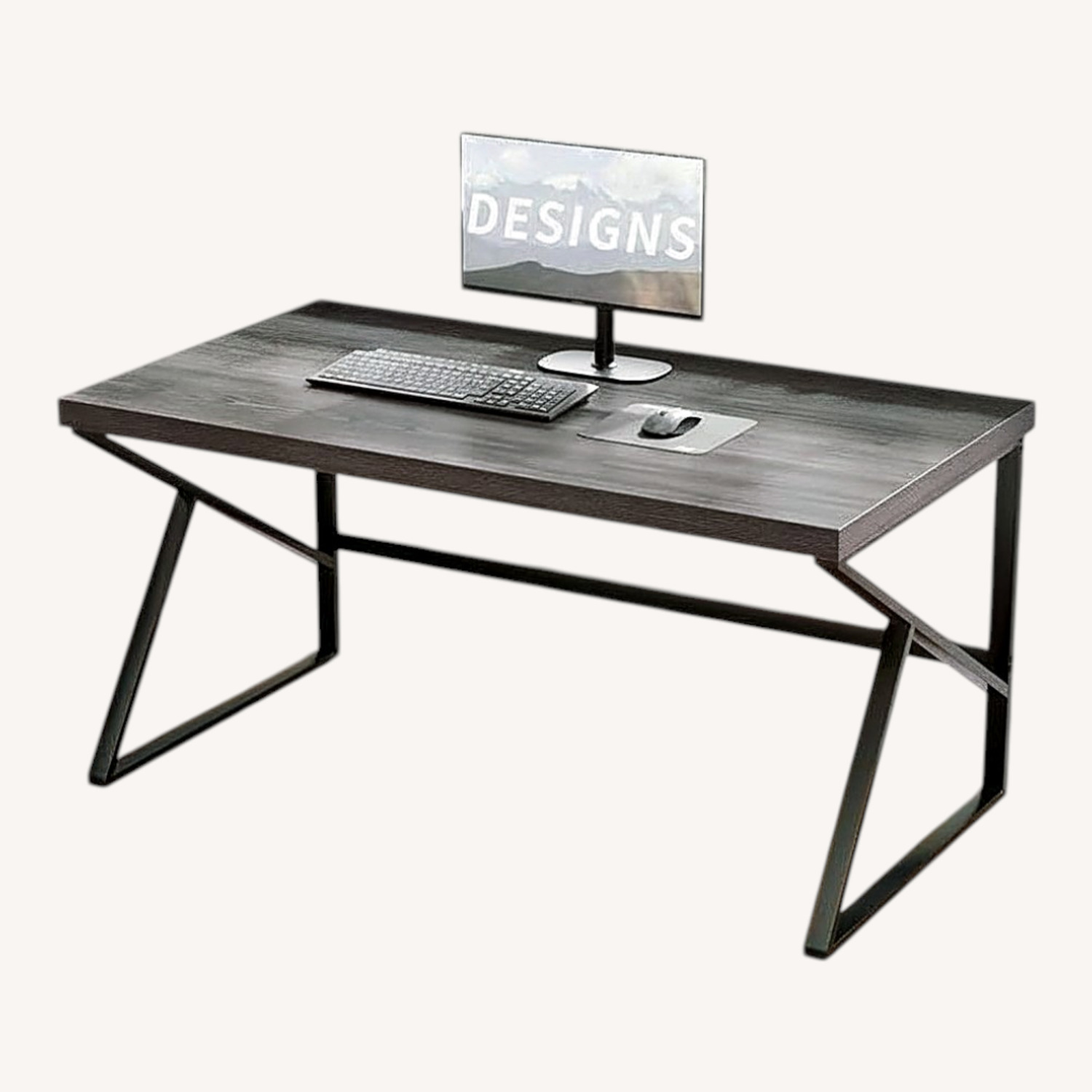HSH Industrial Light Gray Wood Desk - image-0