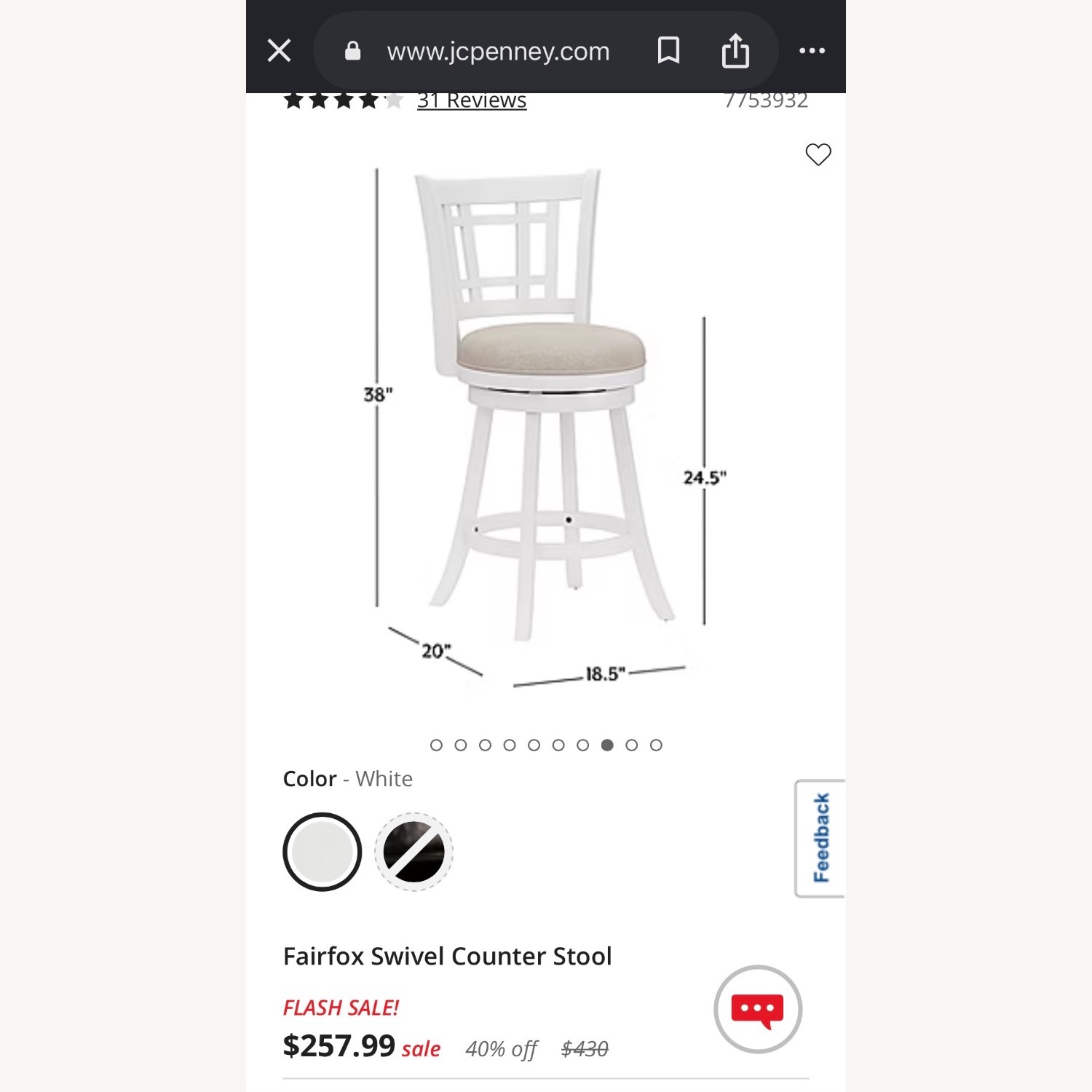 Fairfox Swivel Counter Stools - image-3