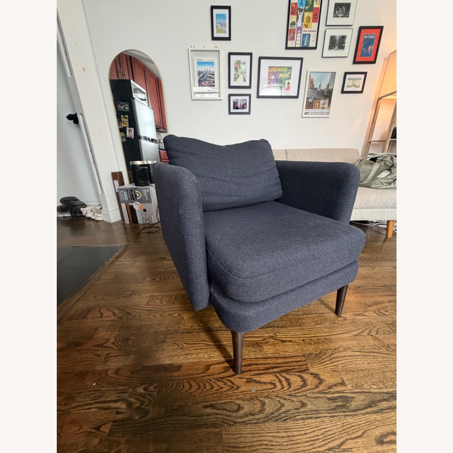 West Elm Auburn Blue Accent Chair - image-1