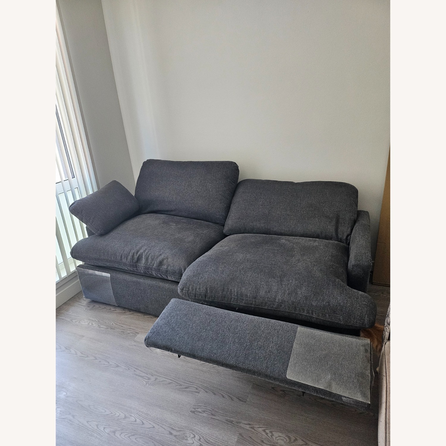 Living Spaces Dark Gray Fabric 2 Piece Sectional - image-5