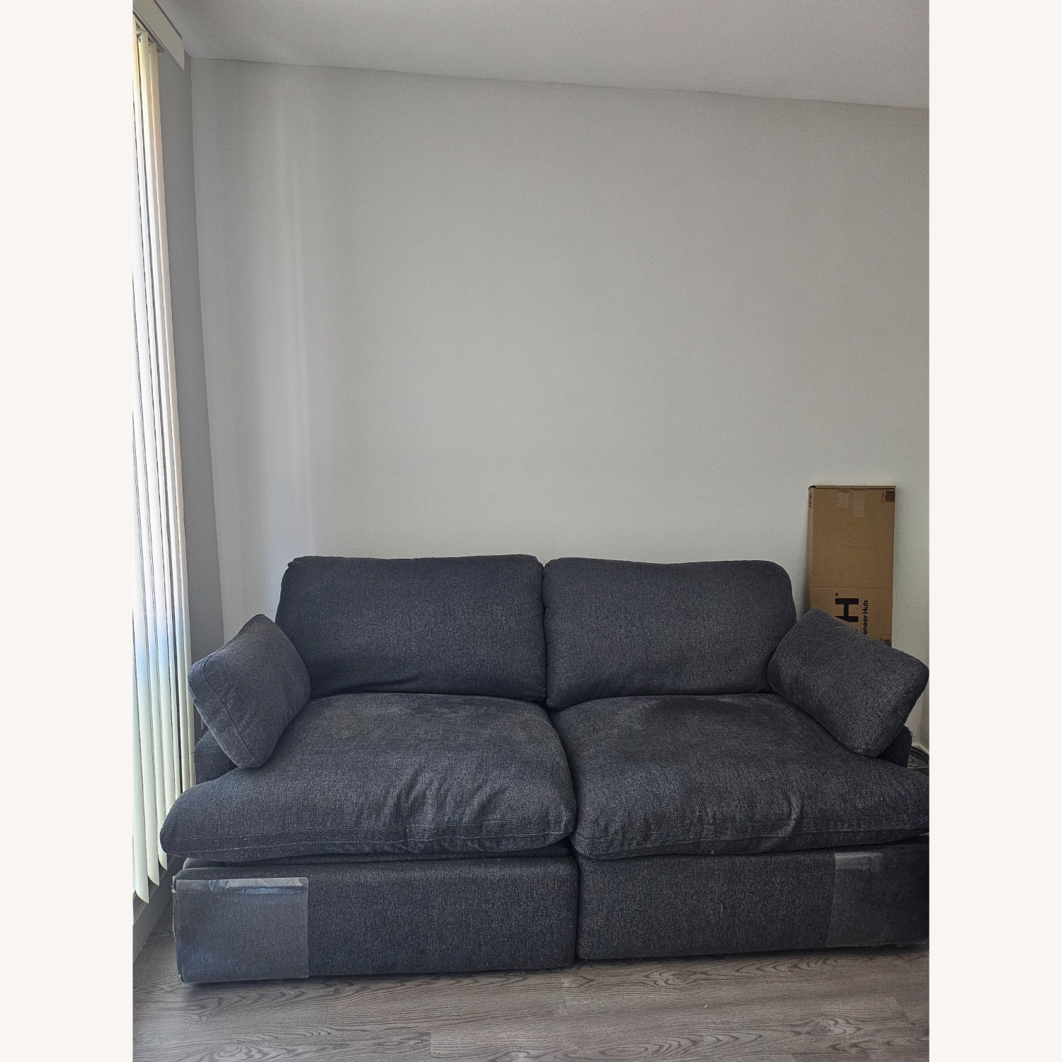Living Spaces Dark Gray Fabric 2 Piece Sectional - image-2