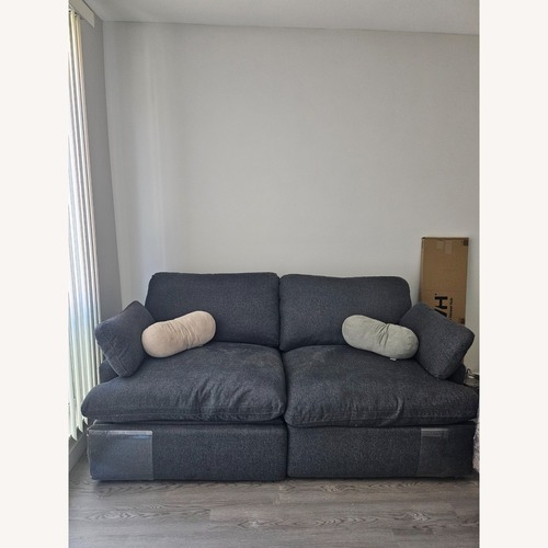 Used Living Spaces Dark Gray Fabric 2 Piece Sectional for sale on AptDeco
