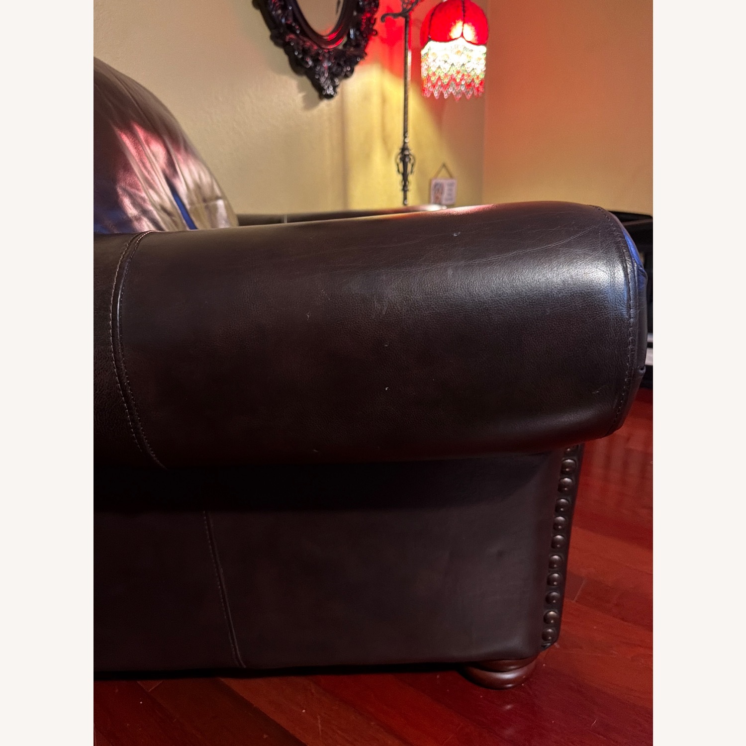Havertys Leather Club Armchair - image-3