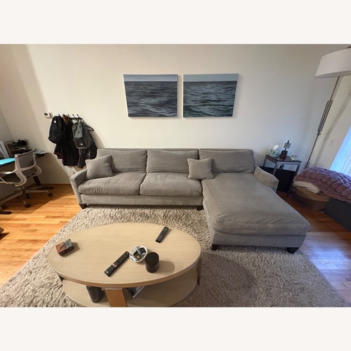 Used Light Gray Fabric 2 Piece Sectional for sale on AptDeco