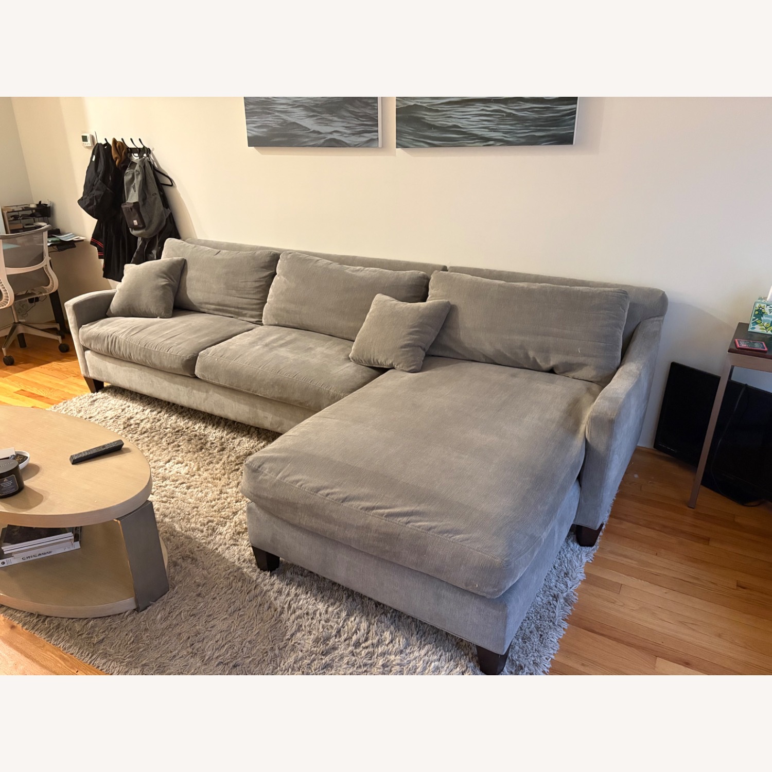 Light Gray Fabric 2 Piece Sectional - image-2