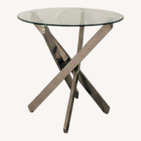 Raymour & Flanigan Silver Side Tables