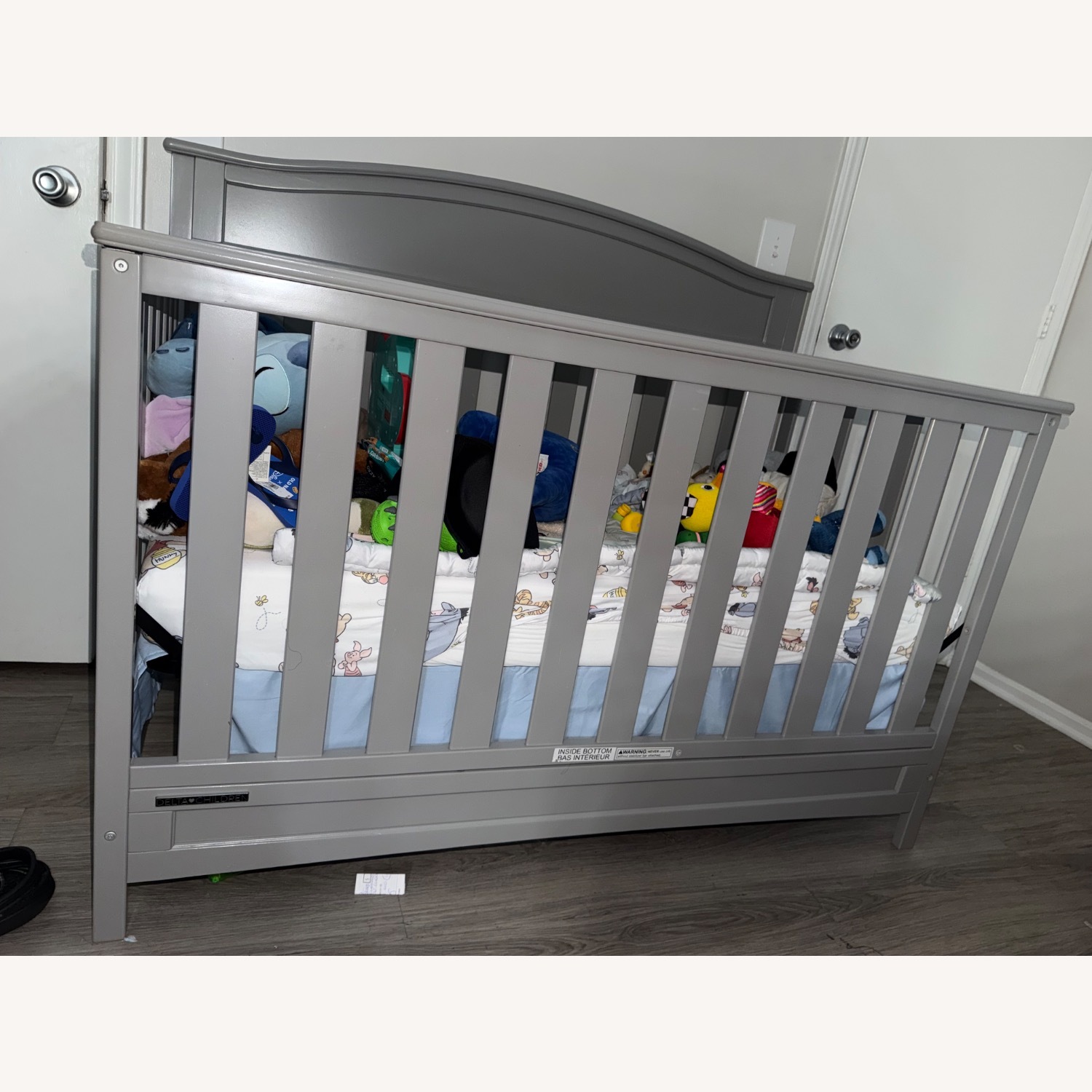 Amazon Dark Gray Wood Crib - image-1