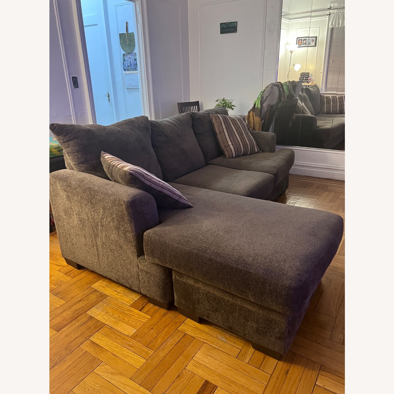 Vintage/Antique Fabric 3+ Seater Sofa - image-1