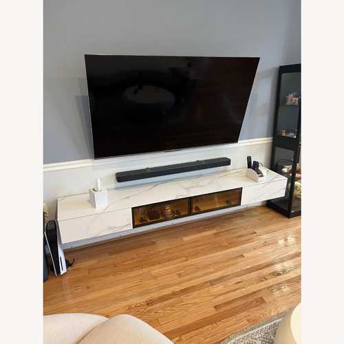 Used White Wall Shelf - Floating TV Console for sale on AptDeco