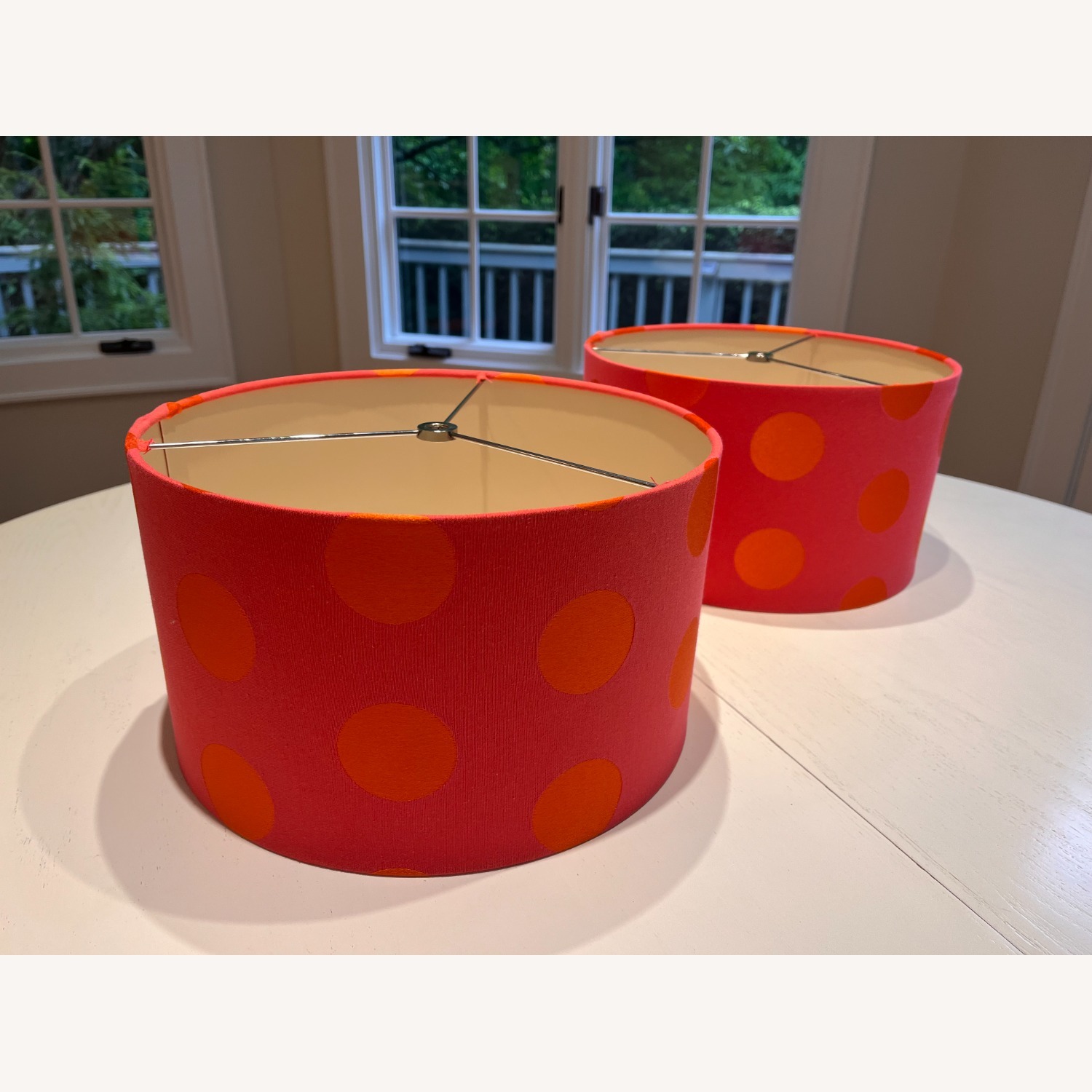 2 Retro Drum Lampshades 12 x 12 x 7" - image-4