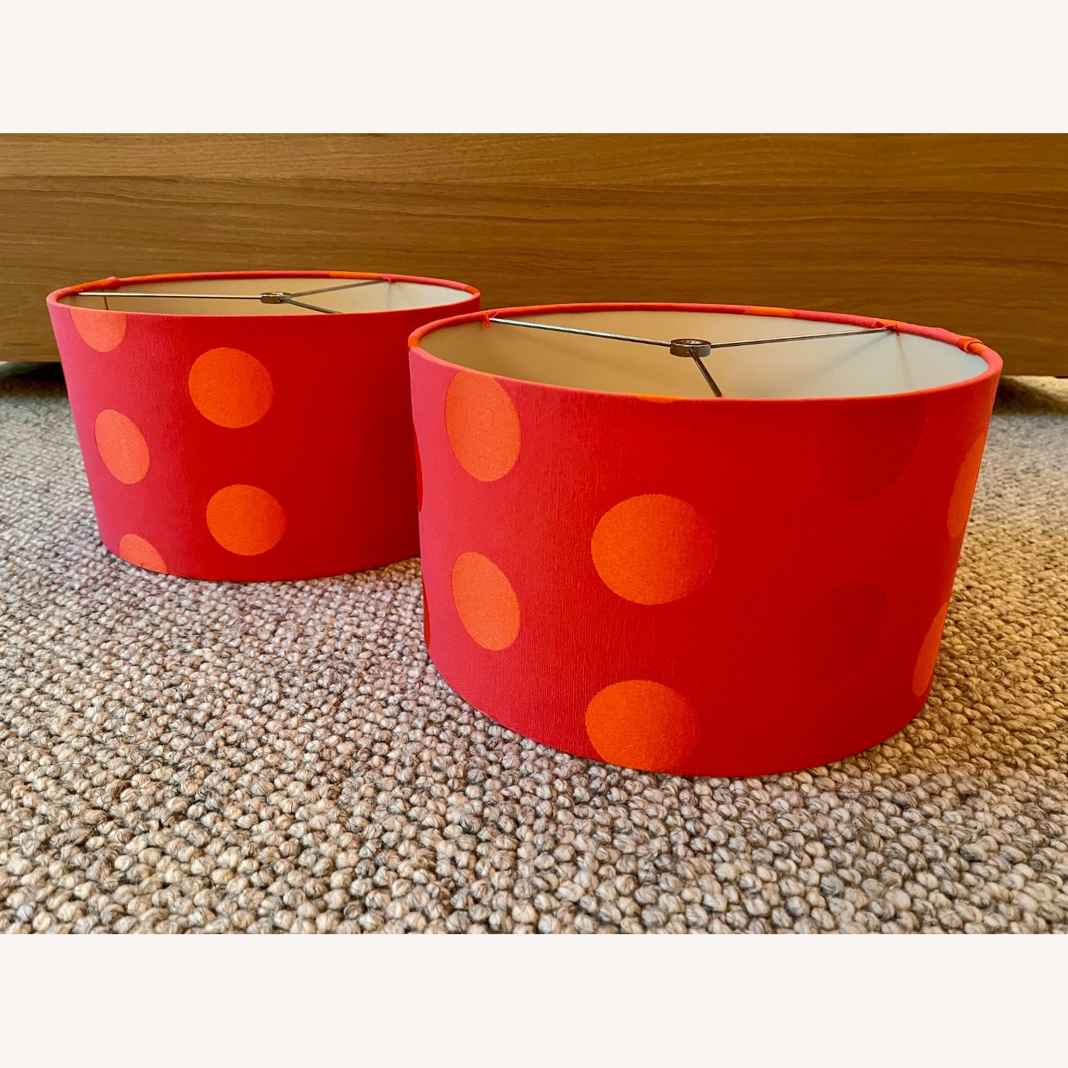 2 Retro Drum Lampshades 12 x 12 x 7" - image-3