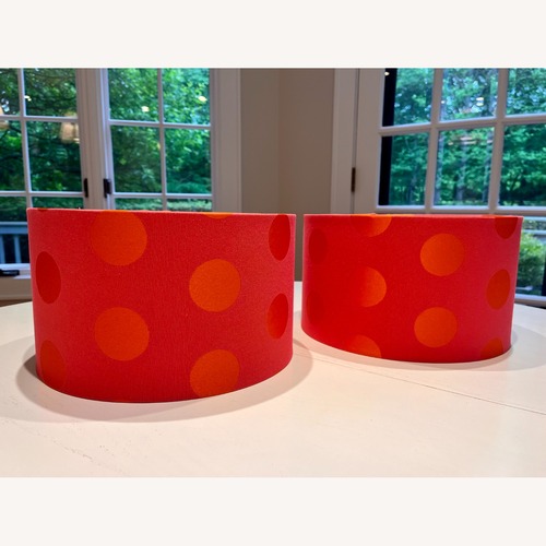 Used 2 Retro Drum Lampshades 12 x 12 x 7" for sale on AptDeco