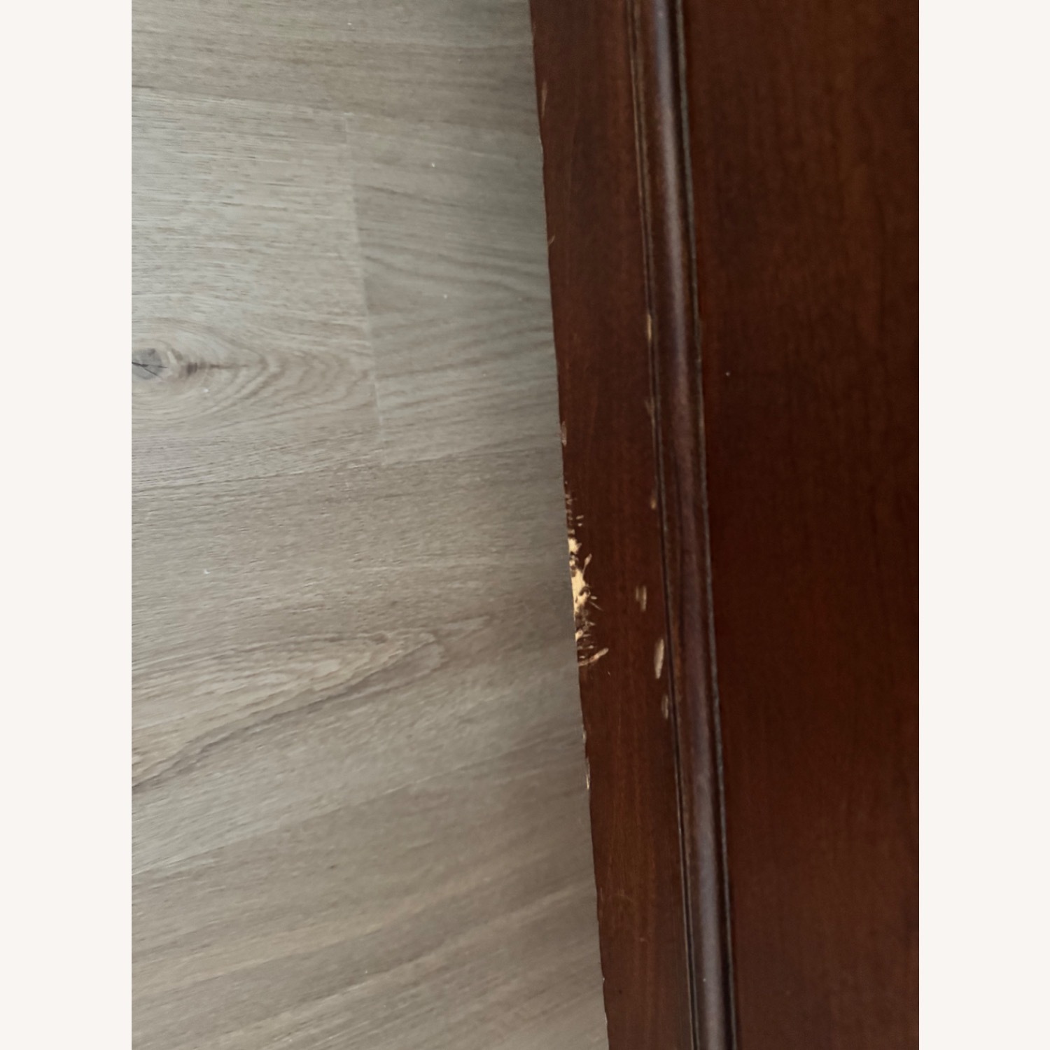 Dark Brown Wood King Bed - image-3
