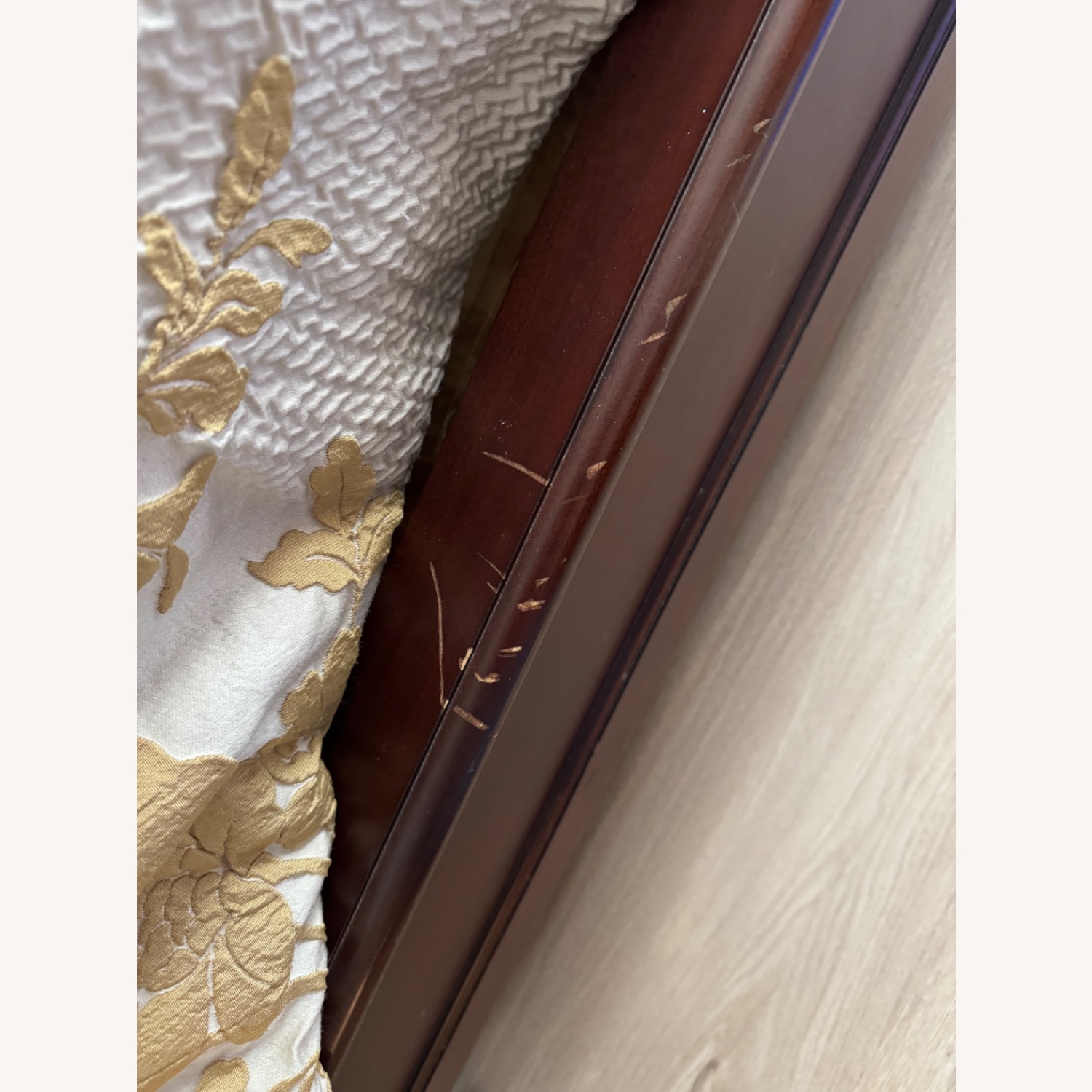 Dark Brown Wood King Bed - image-2
