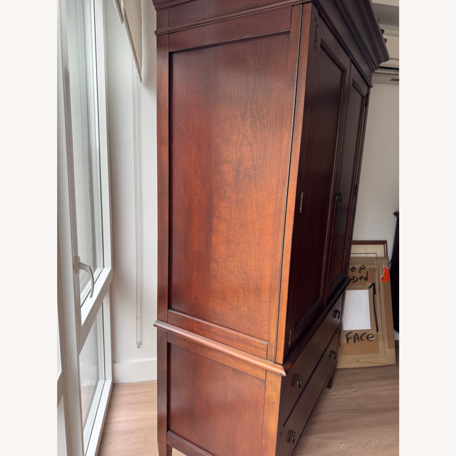 Dark Brown Wood Armoire - image-3