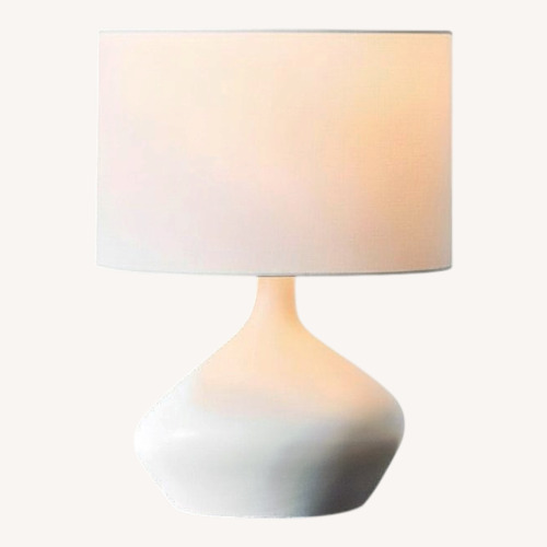 Used West Elm Asymmetry White Ceramic Table Lamp for sale on AptDeco