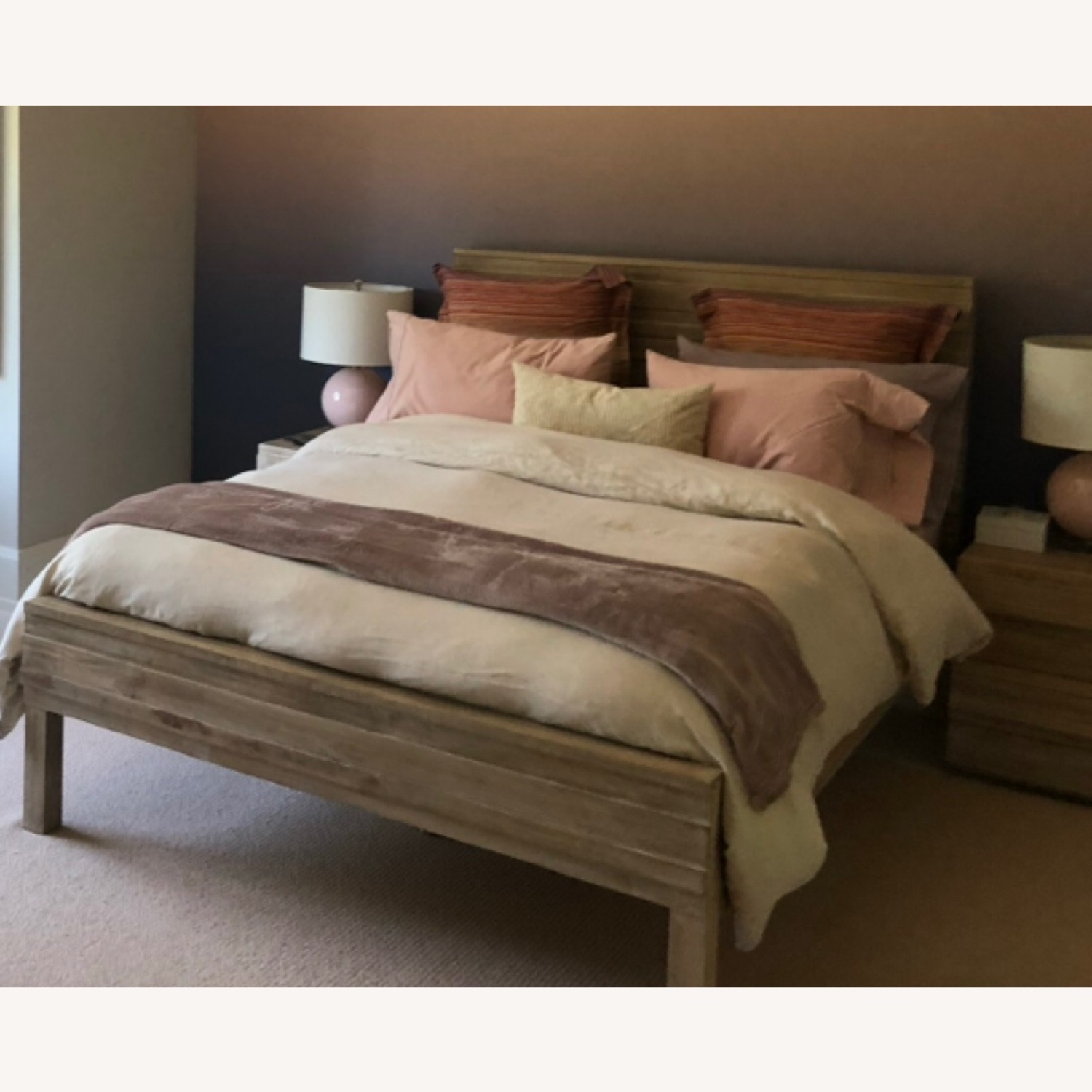 West Elm Stria Cerused Wood Queen Bed - image-2