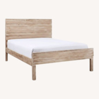 West Elm Stria Cerused Wood Queen Bed