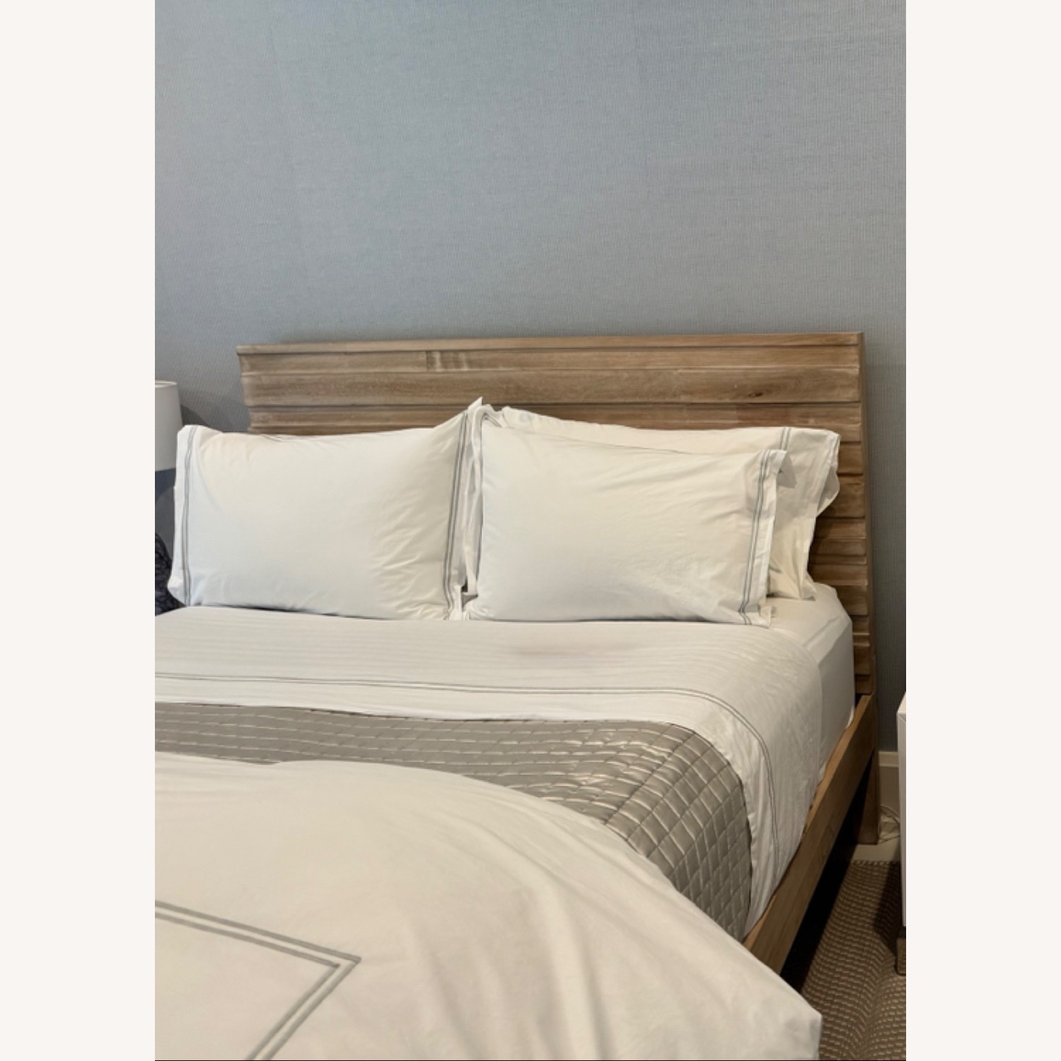 West Elm Stria Cerused Wood Queen Bed - image-3