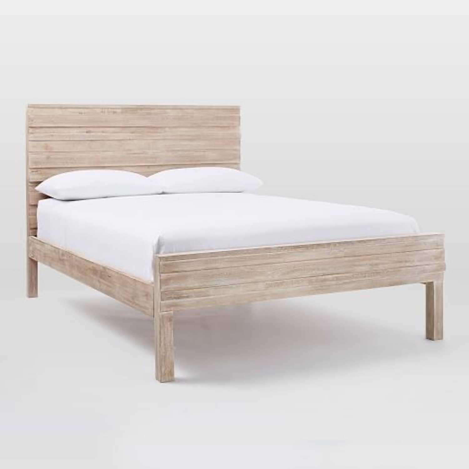West Elm Stria Cerused Wood Queen Bed - image-1