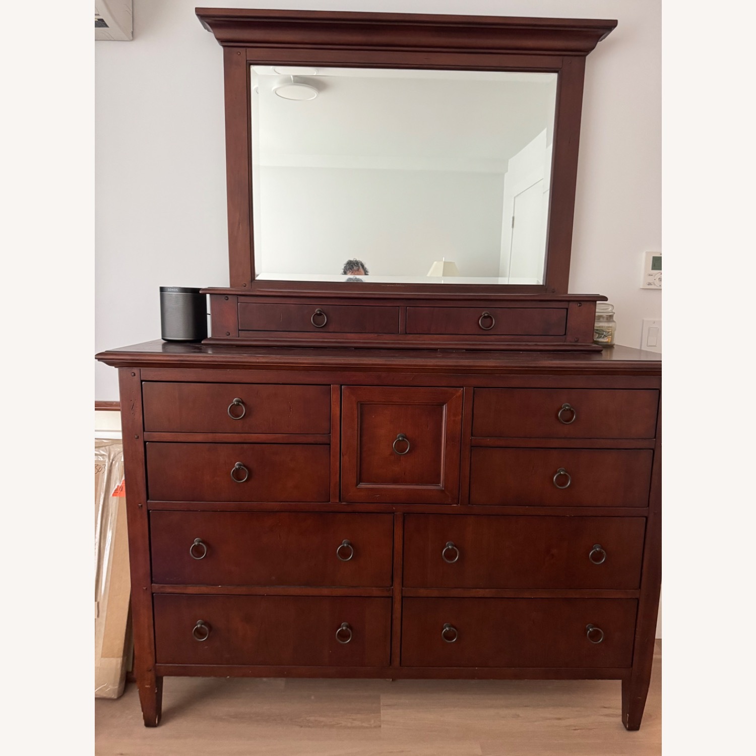 Dark Brown Wood Dresser - image-1