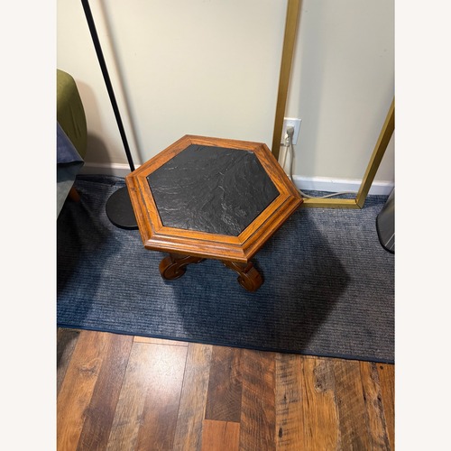 Used  1970s Vintage Slate‑Top Hexagon Side Tables  for sale on AptDeco