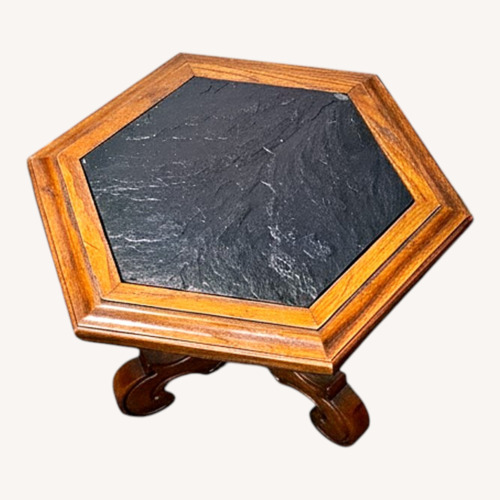 Used  1970s Vintage Slate‑Top Hexagon Side Tables  for sale on AptDeco