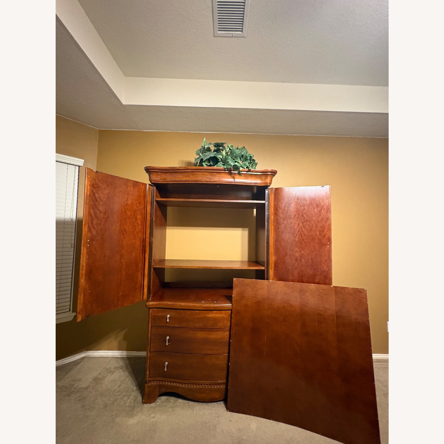Traditional Wood Armoire - image-6
