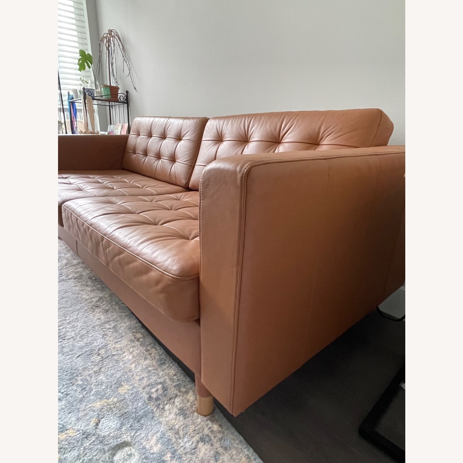 IKEA Morabo Golden Brown Leather Sofa - image-2