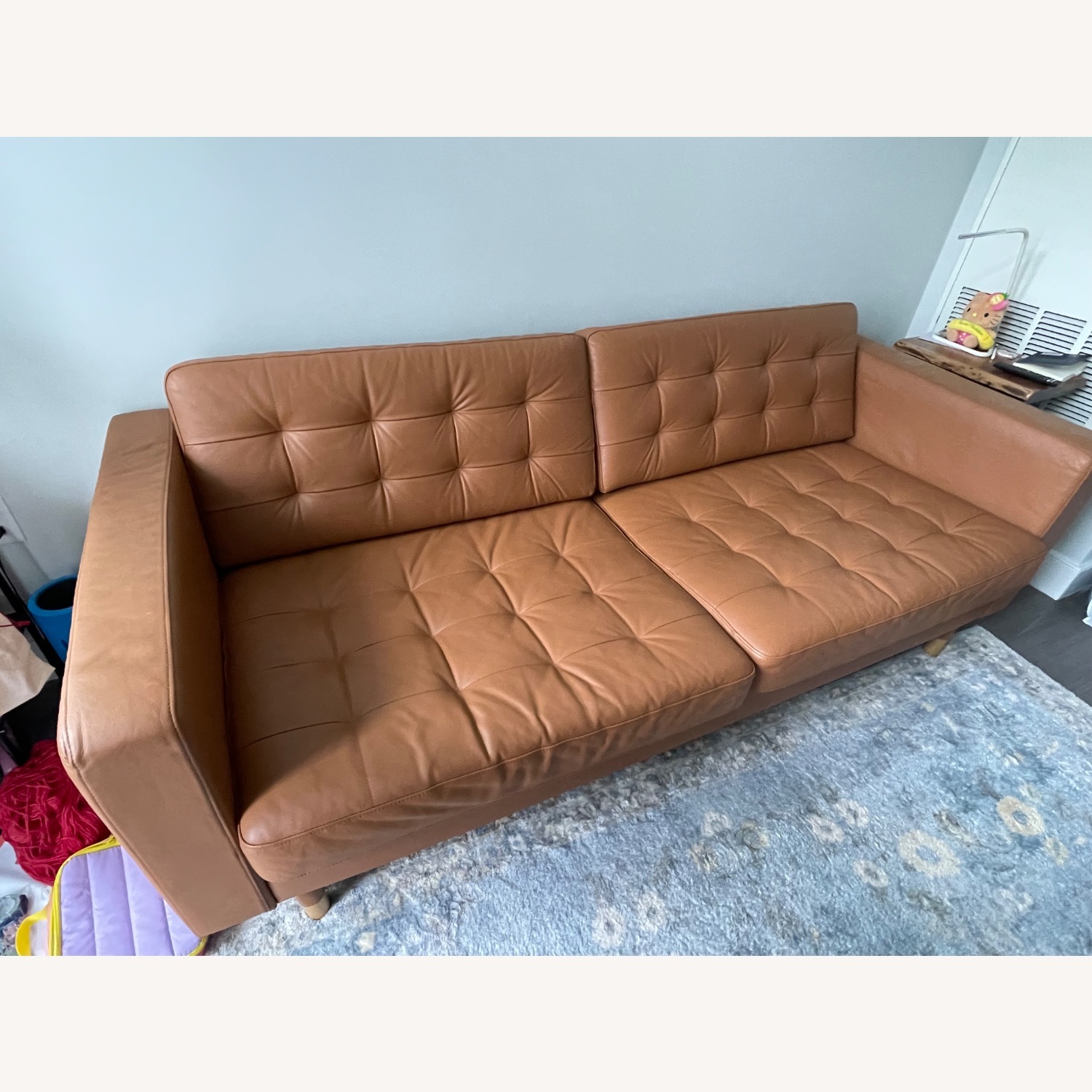 IKEA Morabo Golden Brown Leather Sofa - image-3